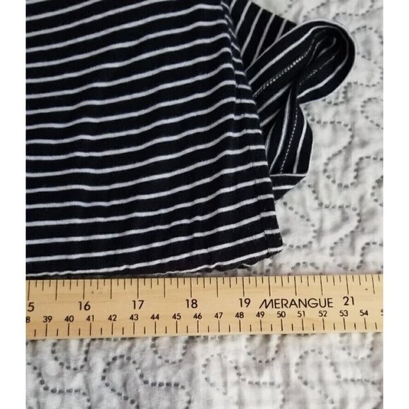 Vince T Shirt Dress Side Tie Navy Stripe Cotton Lined Nautical XS - Picture 4 of 5